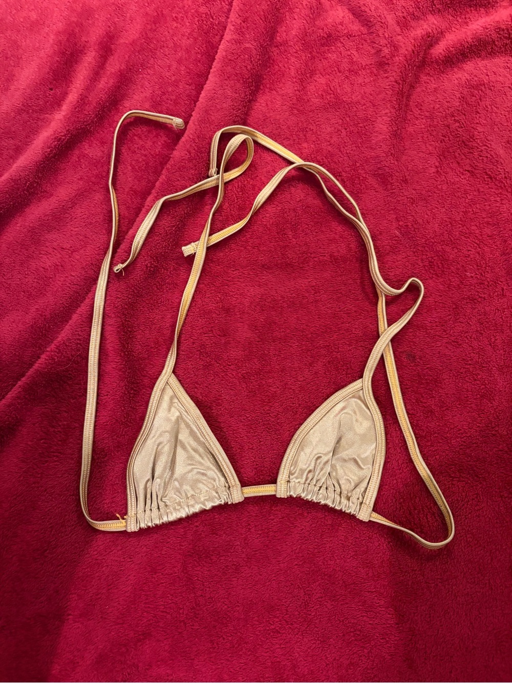 American Apparel Metallic Gold Triangle Bandeau Top